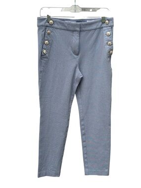 LOFT Women; Light Blue Ponte Button-Accents- Cropped/8P